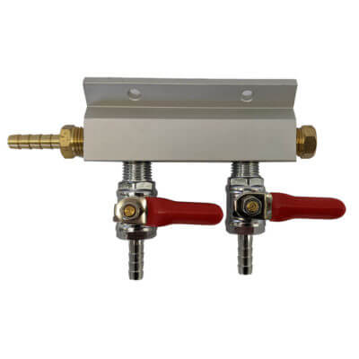 2 way gas manifold 1/4"